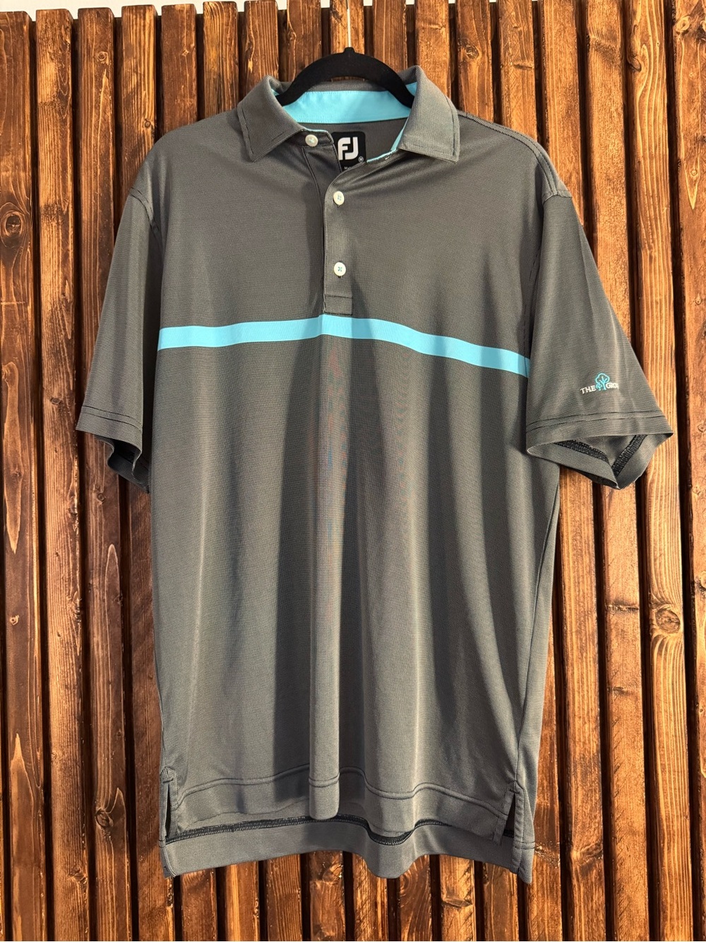 FootJoy Golf polo gray with Tiffany Blue Stripe